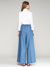 Load image into Gallery viewer, Vilagallo Pinstriped Palazzo Pants
