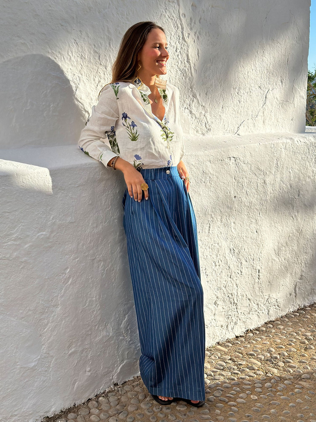 Vilagallo Pinstriped Palazzo Pants